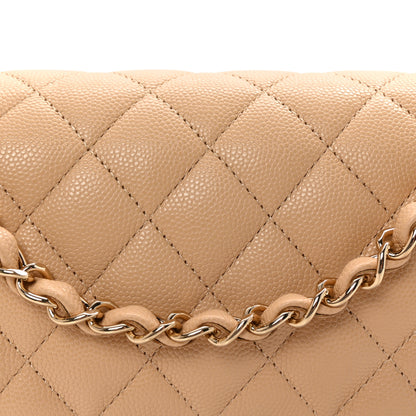 Chanel Caviar Quilted Medium Double Flap Beige 8 of 10