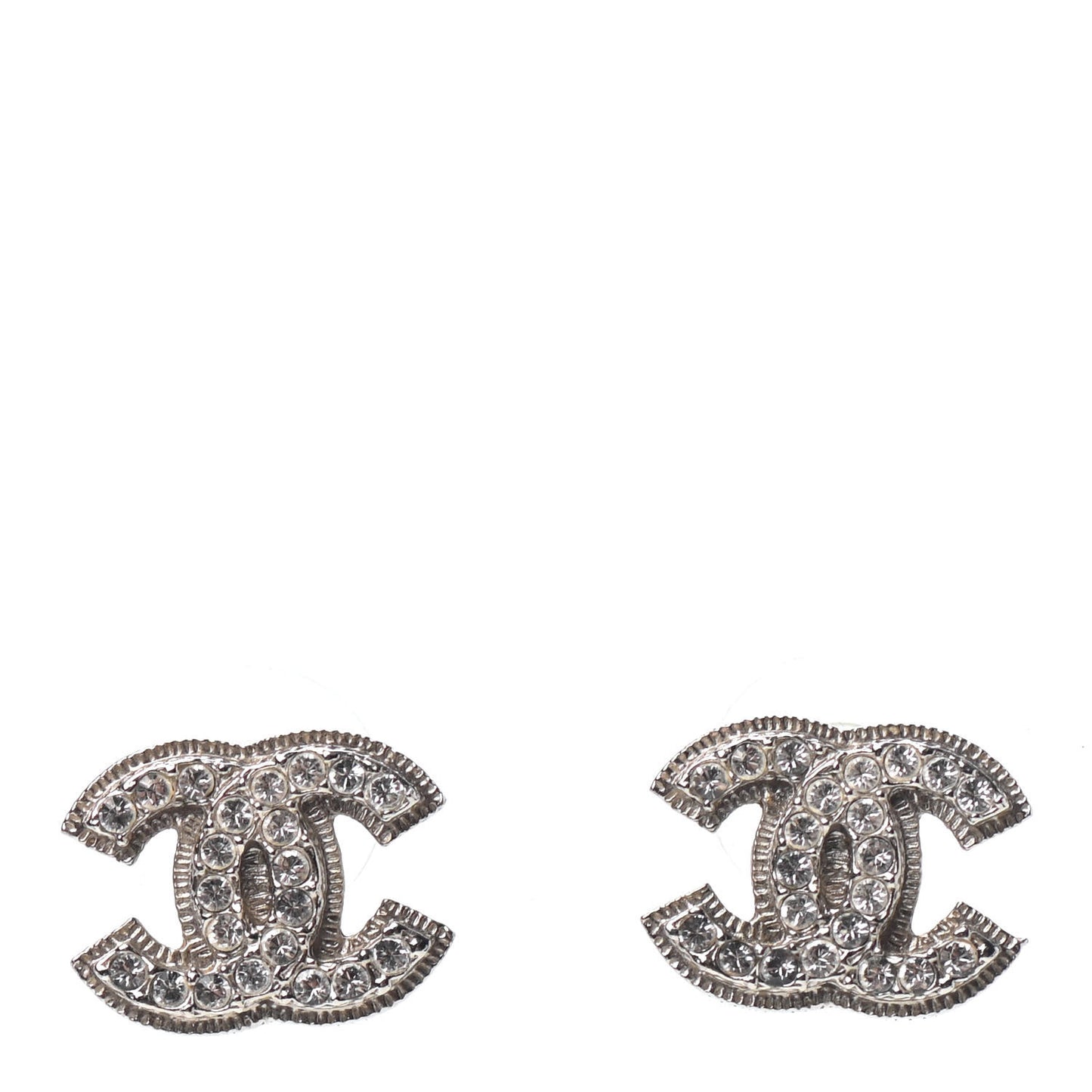 Crystal Mini CC Earrings Silver
