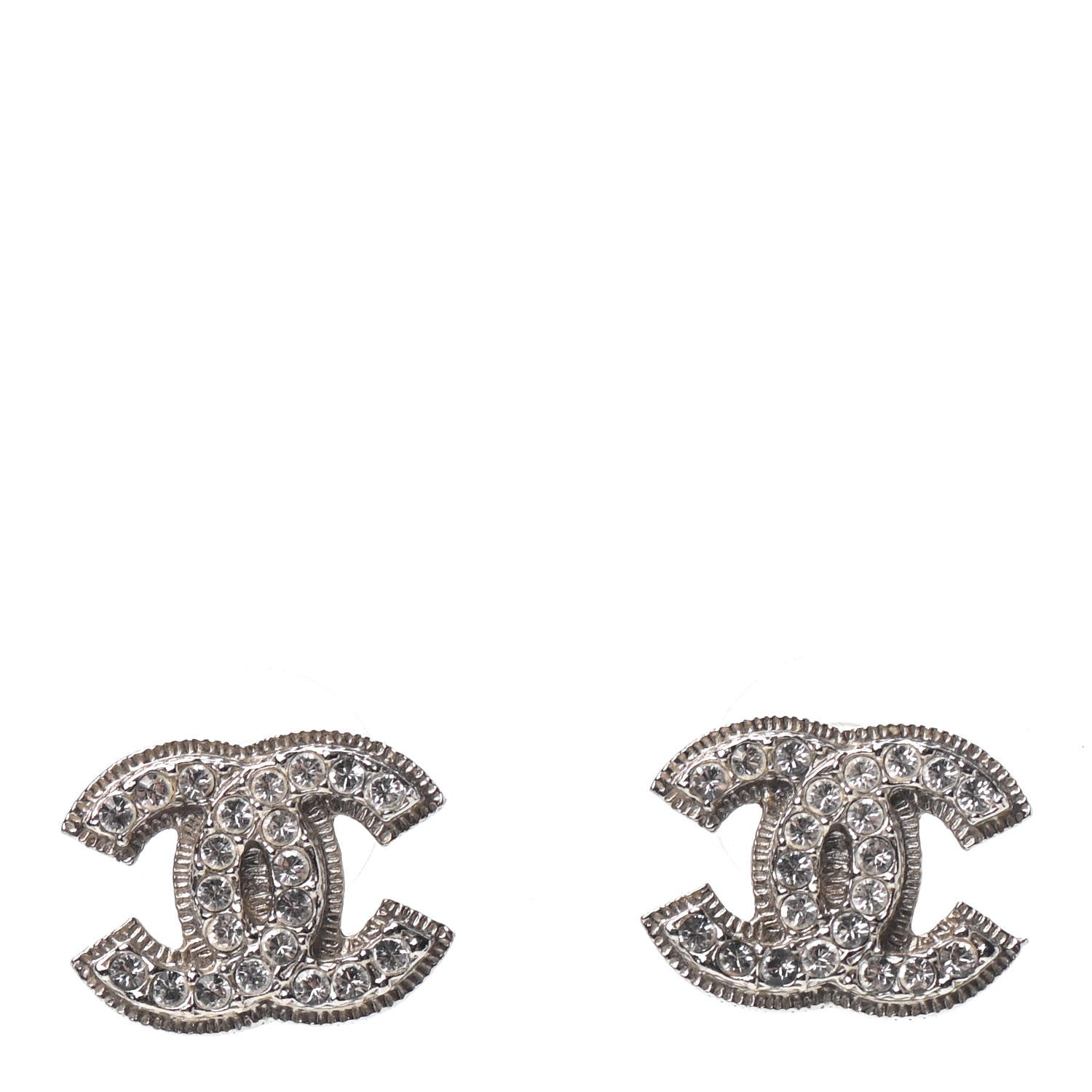 Chanel Crystal Mini CC Earrings Silver 1 of 4
