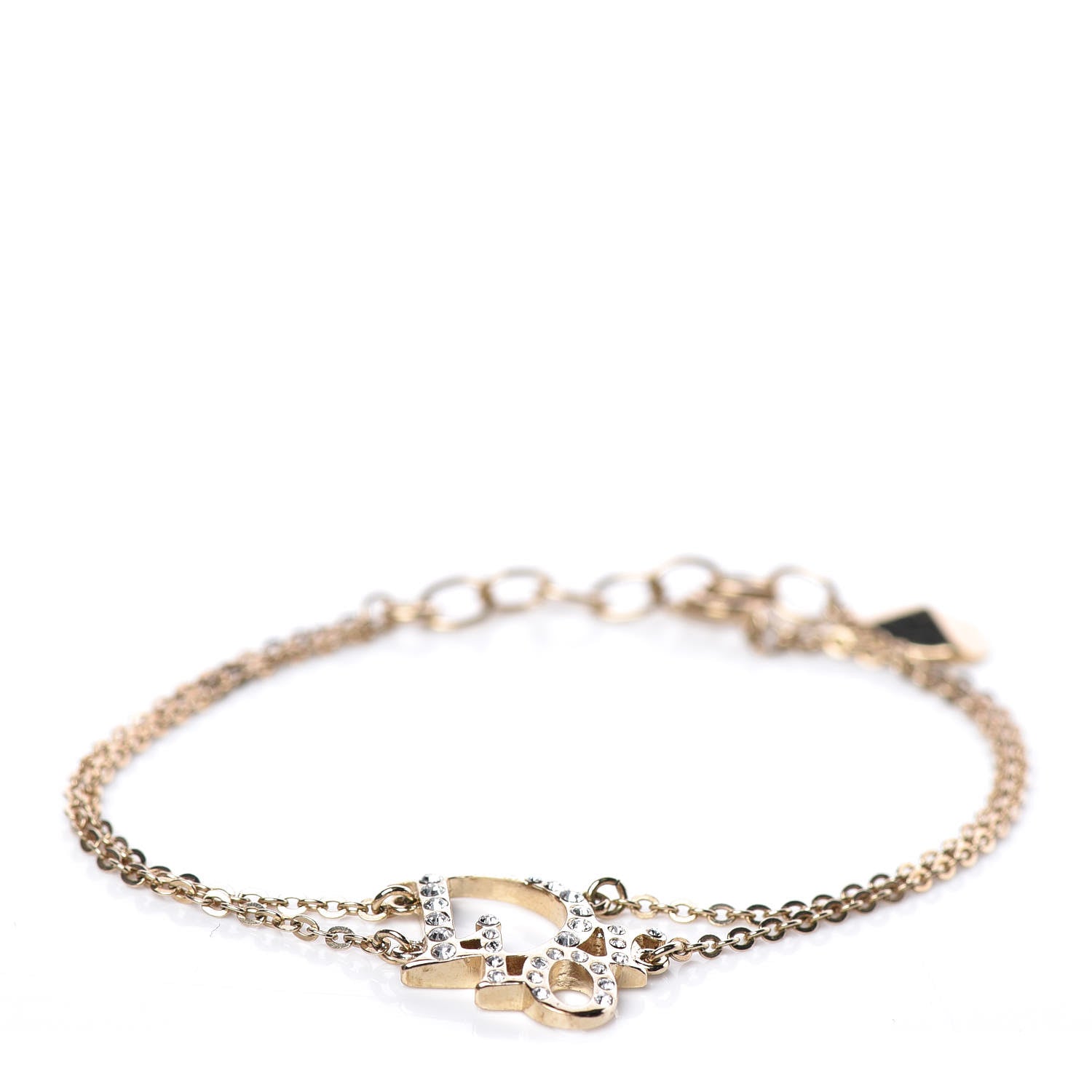 Christian Dior Crystal Logo Bracelet Gold 1 of 3