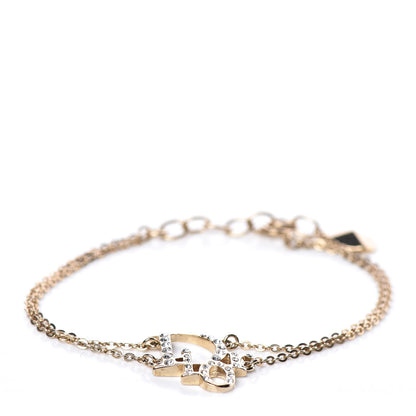 Christian Dior Crystal Logo Bracelet Gold 1 of 3