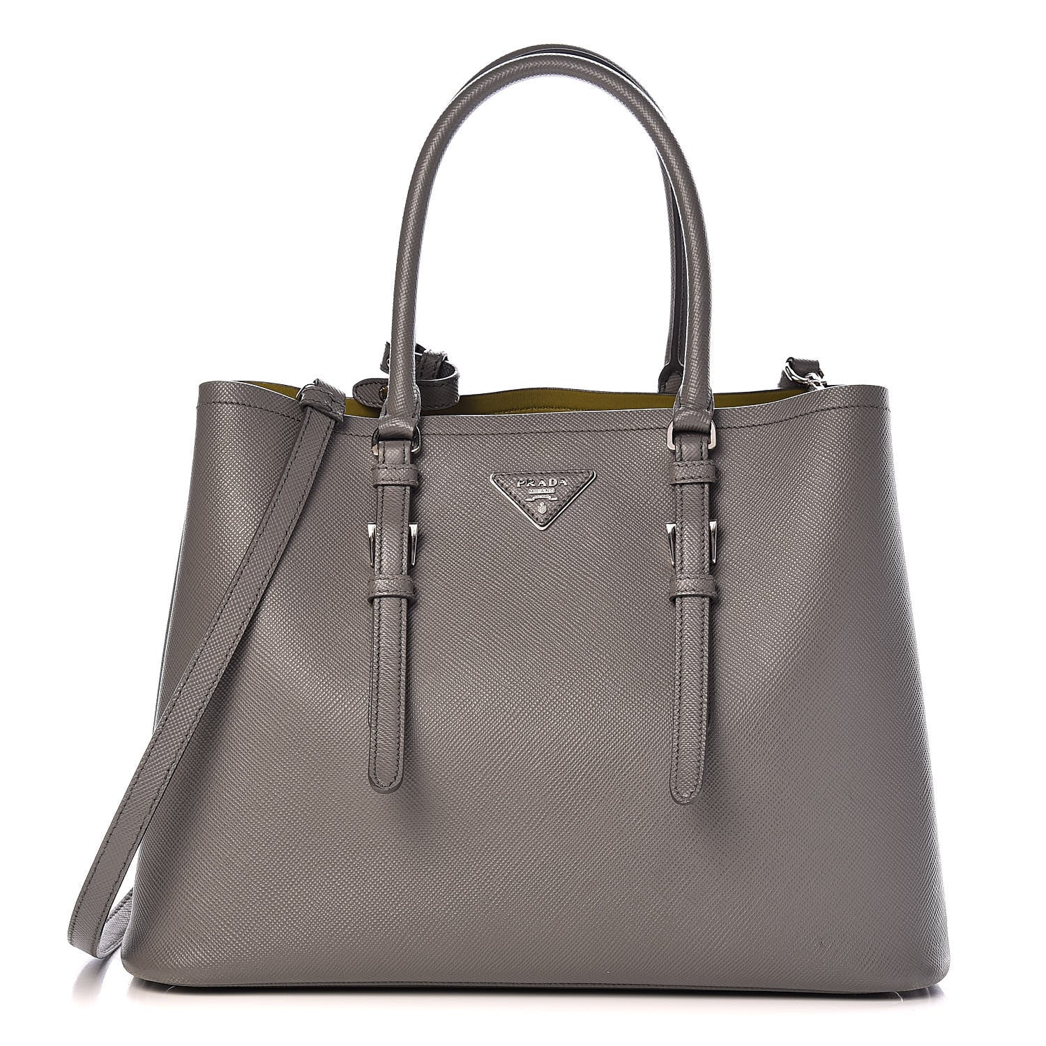 Prada Saffiano Cuir Medium Double Handle Tote Marmo Salvia 1 of 20