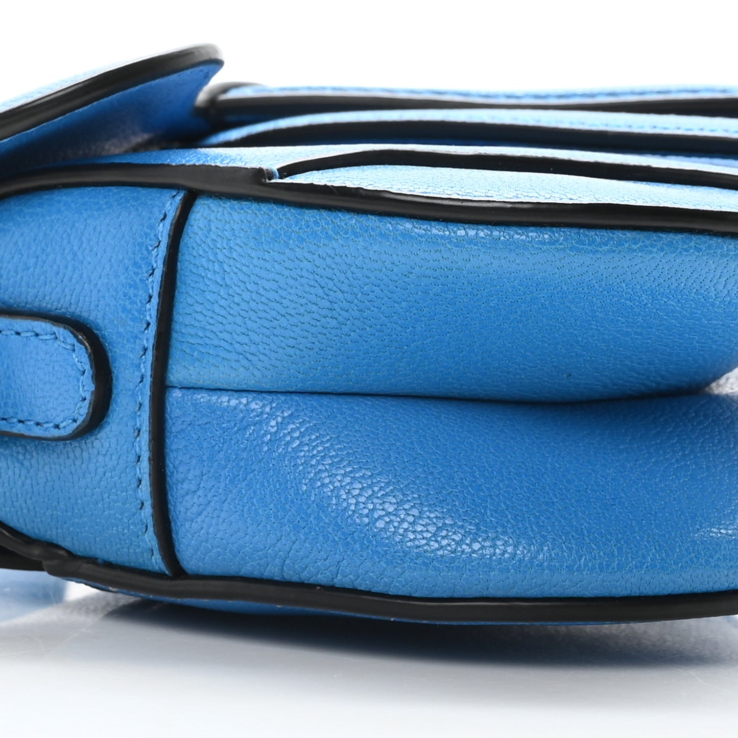 Goatskin Micro Saddle Bag With Strap Blue