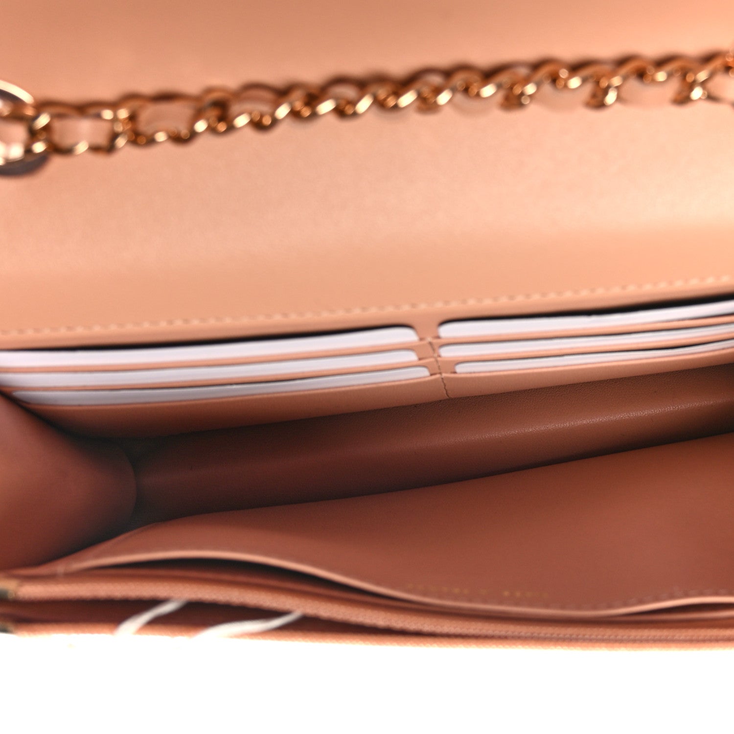 Chanel Lambskin Quilted Frame Wallet On Chain WOC Beige 5 of 10