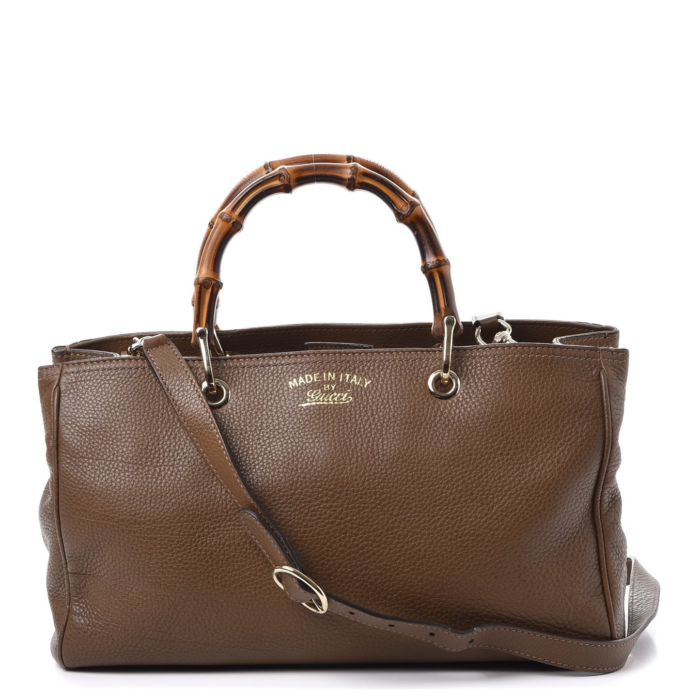 Pebbled Calfskin Medium Bamboo Shopper Tote Acero