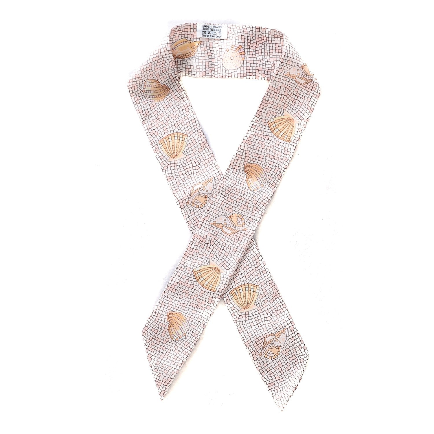 Hermes Silk Sea Shells Mosaic Twilly 1 of 4