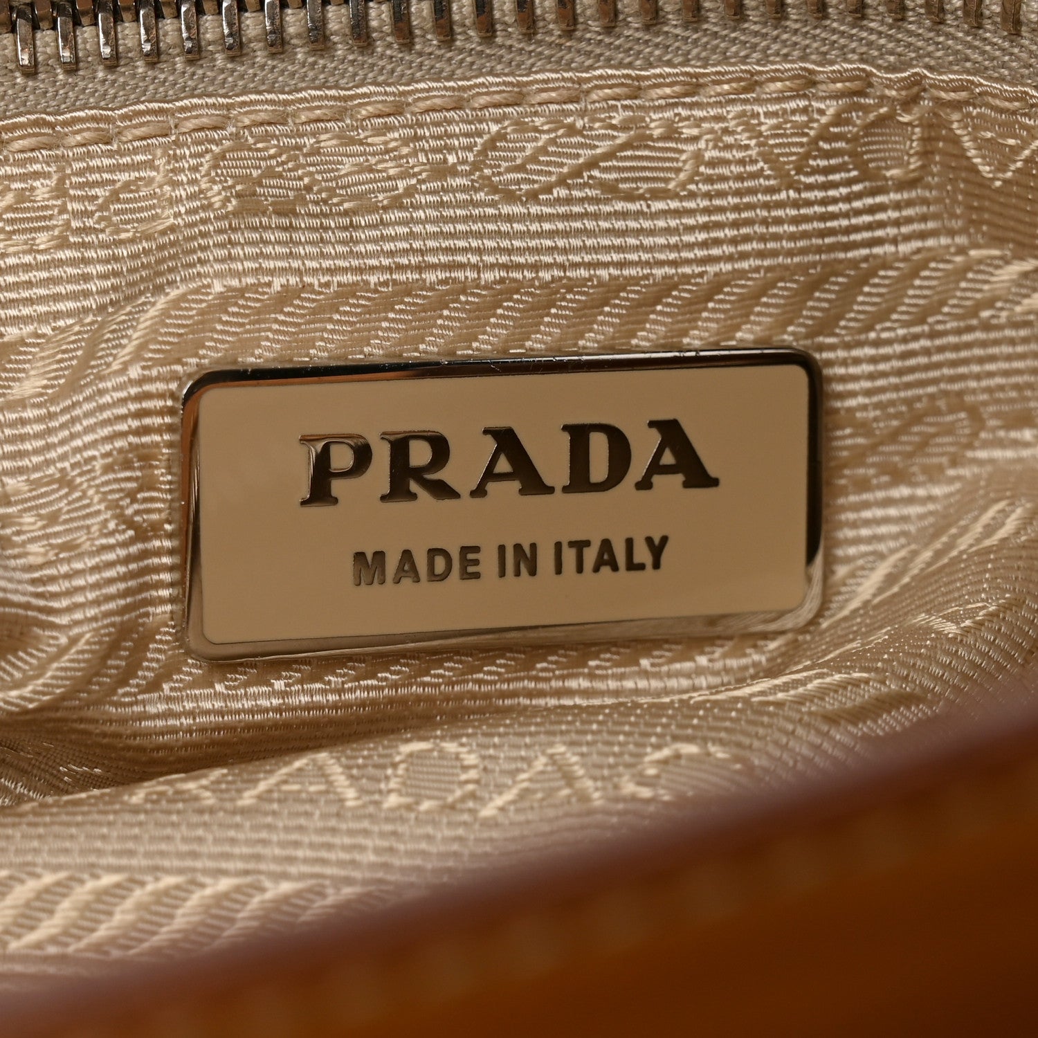 Prada Calfskin Studded Shoulder Bag  Caramel 6 of 9