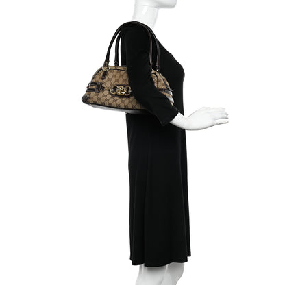 Gucci Monogram Medium Wave Boston Dark Brown 2 of 12
