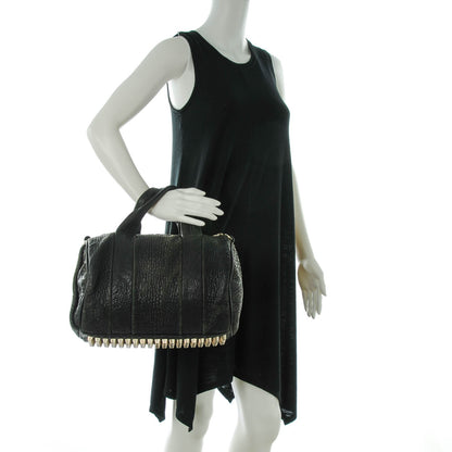 Alexander Wang Pebbled Lambskin Rocco Duffel Black Pale Gold Hardware 2 of 14
