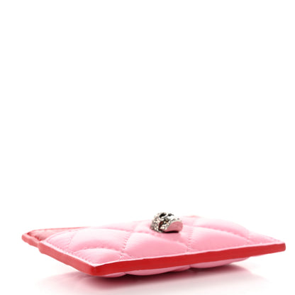 Alexander McQueen Lambskin Quilted Skull Card Holder Pastel Pink 4 of 9