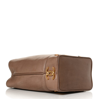 Chanel Lambskin CC Drawstring Shoulder Bag Dark Beige 4 of 17