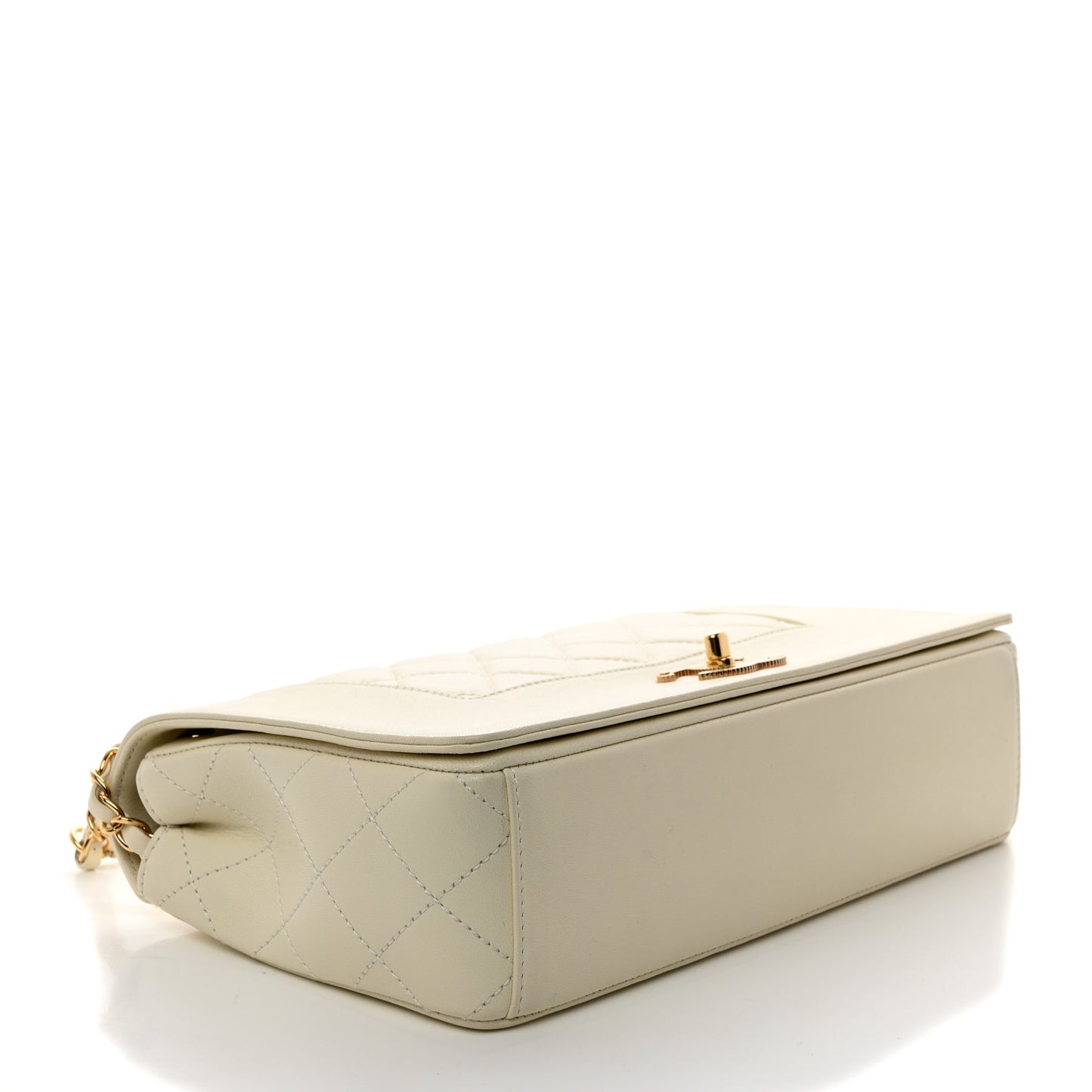 Sheepskin Quilted Vintage Mademoiselle Flap White