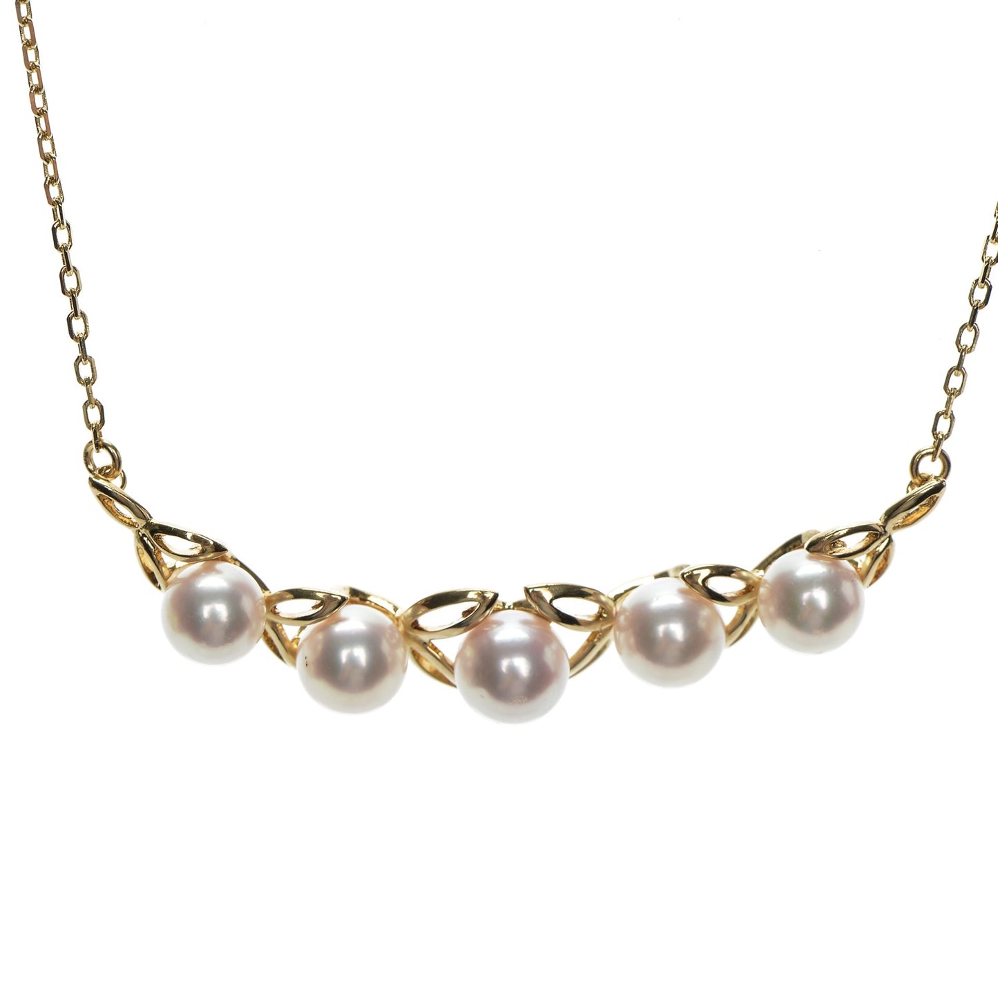 14K Yellow Gold Pearl Necklace