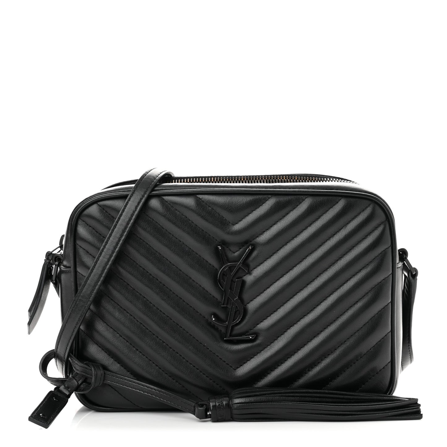 Calfskin Matelasse Monogram Monochrome Lou Camera Bag Black