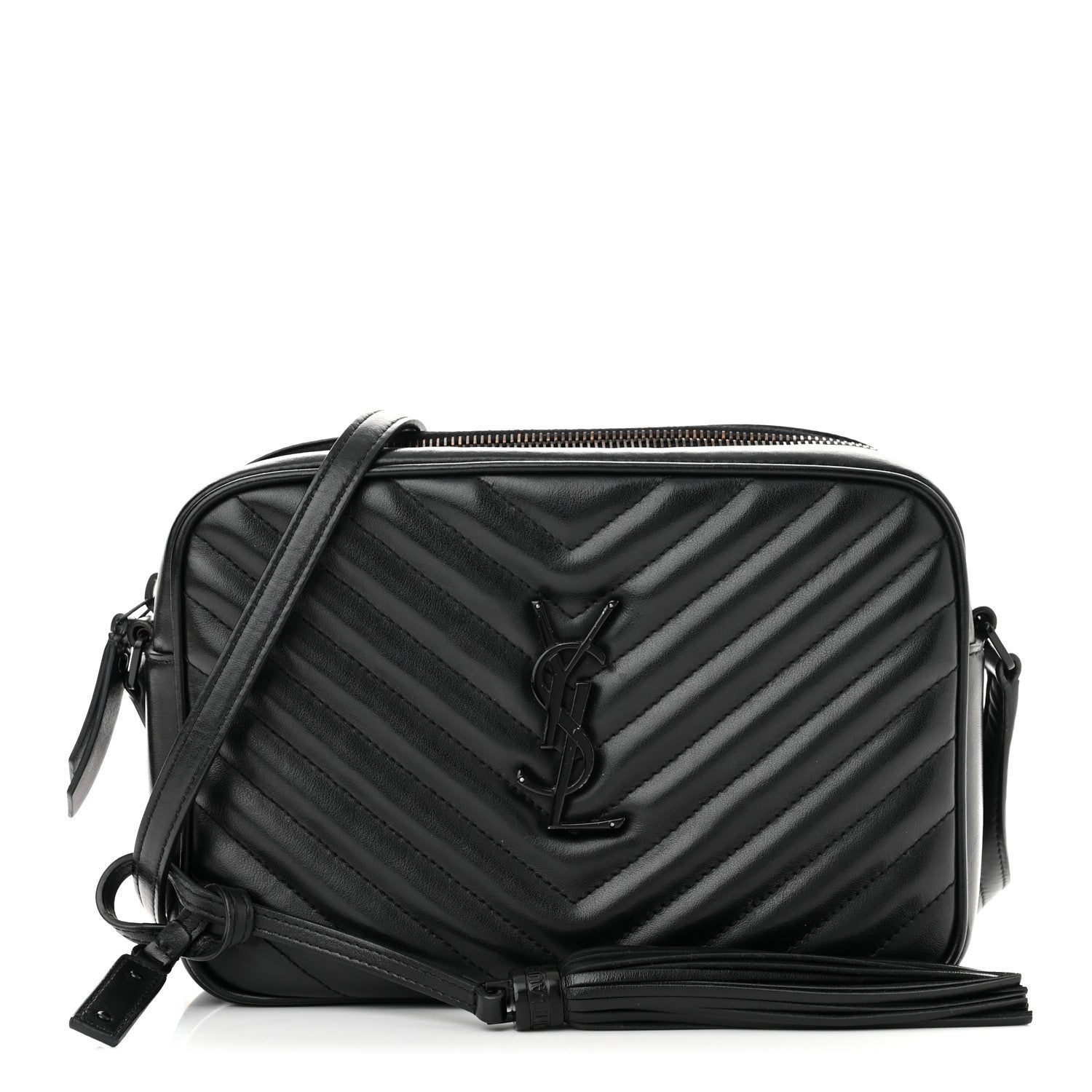 Saint Laurent Calfskin Matelasse Monogram Monochrome Lou Camera Bag Black 1 of 12
