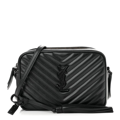 Saint Laurent Calfskin Matelasse Monogram Monochrome Lou Camera Bag Black 1 of 12