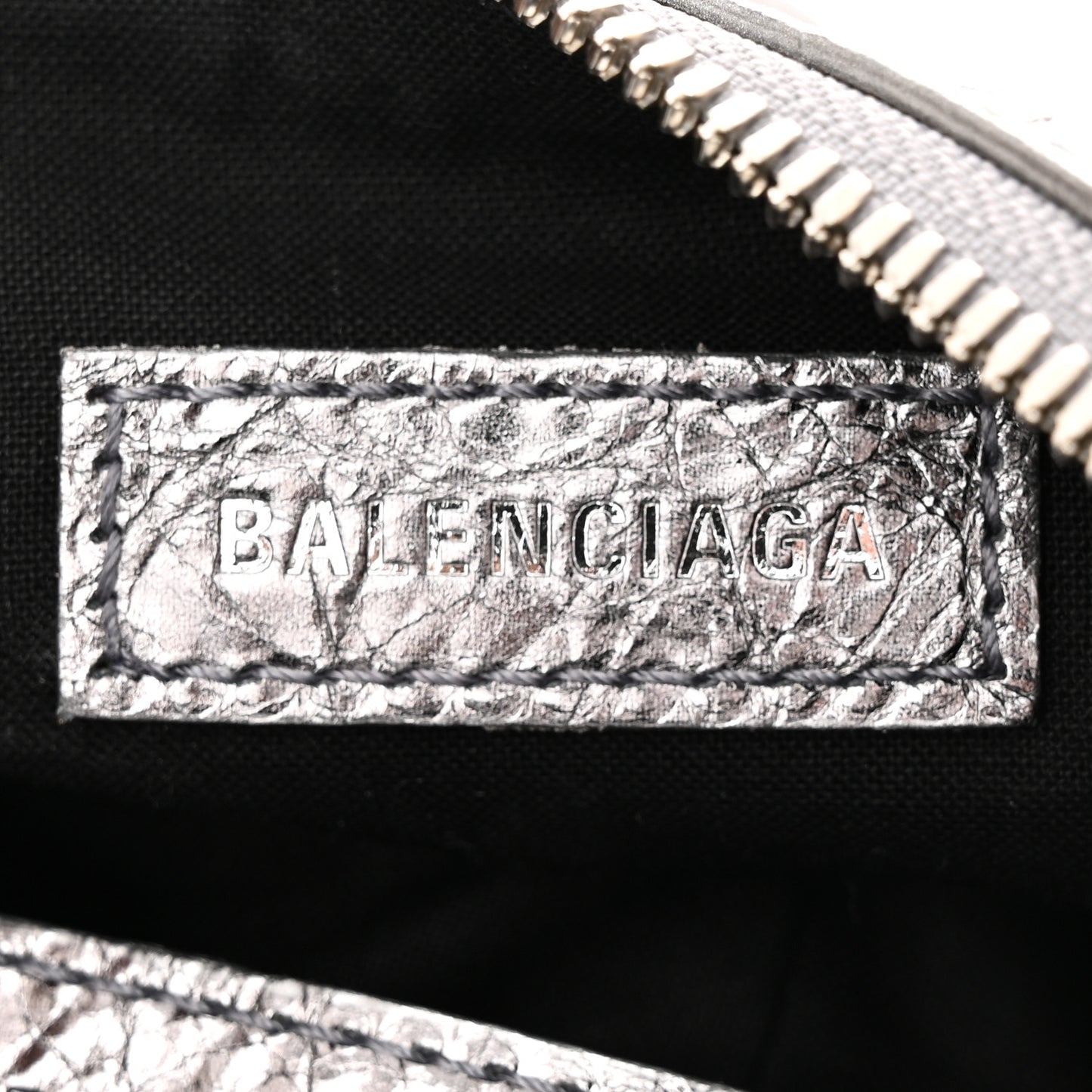 Metallic Agneau Arena Le Cagole Shoulder Bag XS Silver