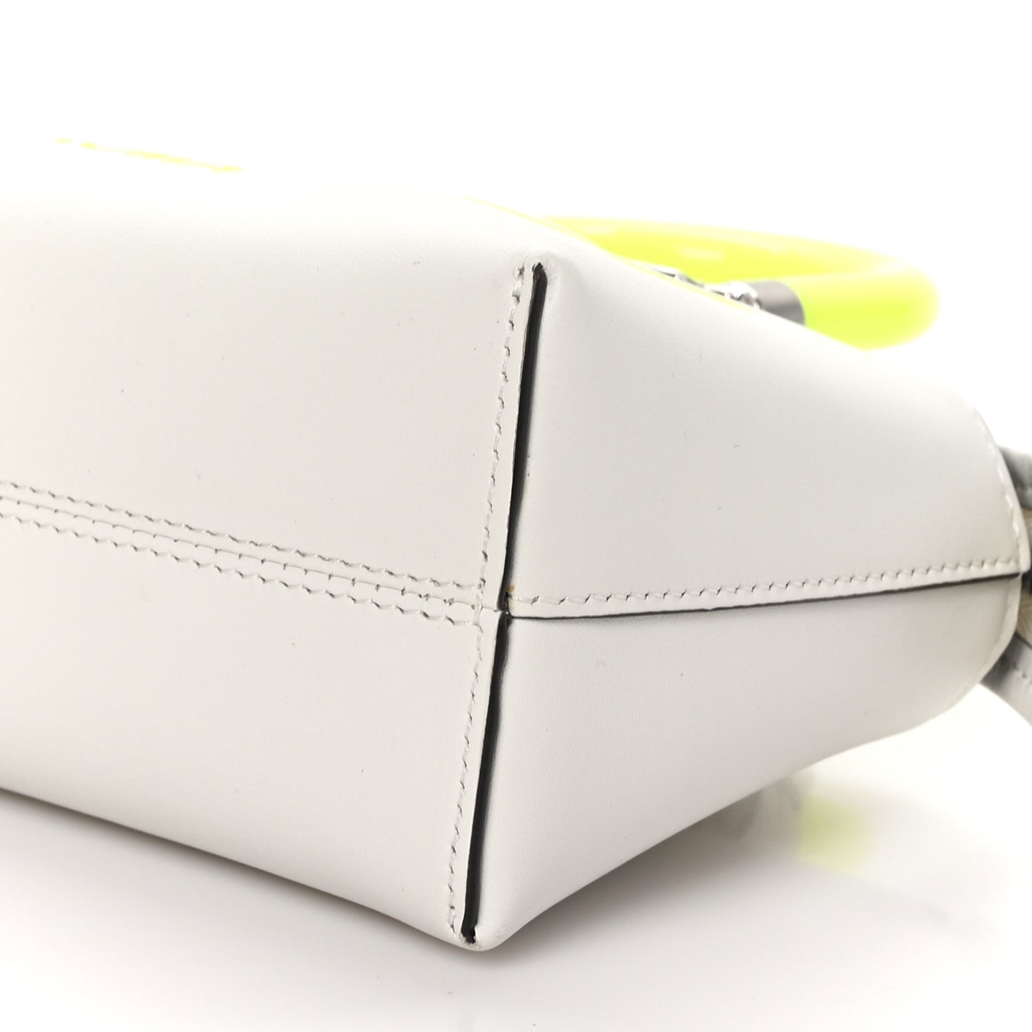 Vitello King Plexiglass Logo Embossed Mini By The Way Top Handle Boston Bag White Yellow