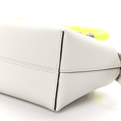 Fendi Vitello King Plexiglass Logo Embossed Mini By The Way Top Handle Boston Bag White Yellow 10 of 10
