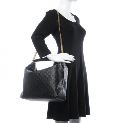 Gucci Guccissima Signature Large Linea A Hobo Black 3 of 9