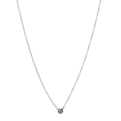 Tiffany Sterling Silver Diamond .05ct Elsa Peretti Diamonds by the Yard Pendant Necklace 1 of 6