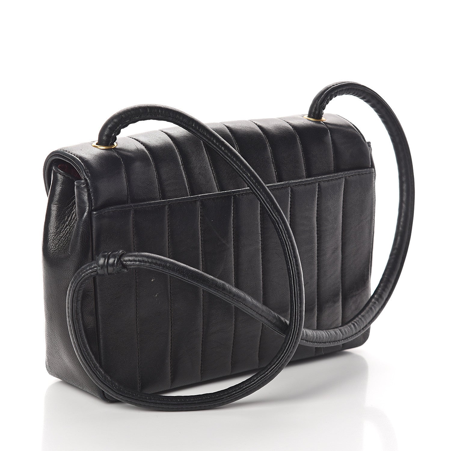 Chanel Lambskin Vertical Quilted CC Flap Shoulder Bag Black 2 of 9