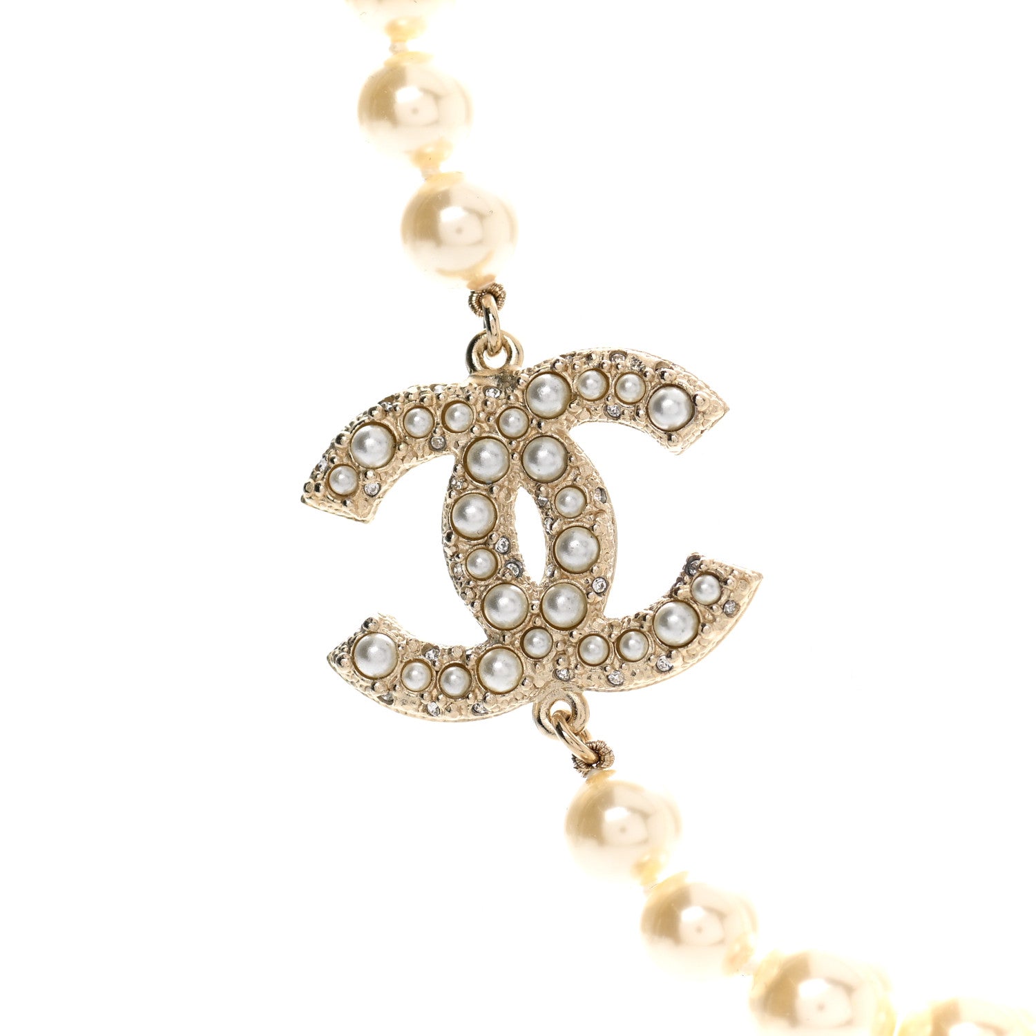 Chanel Pearl CC 100th Anniversary Necklace Light Gold 4 of 6