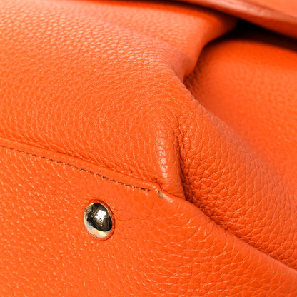 Salvatore Ferragamo Pebbled Calfskin Fiamma Bag Orange 11 of 16