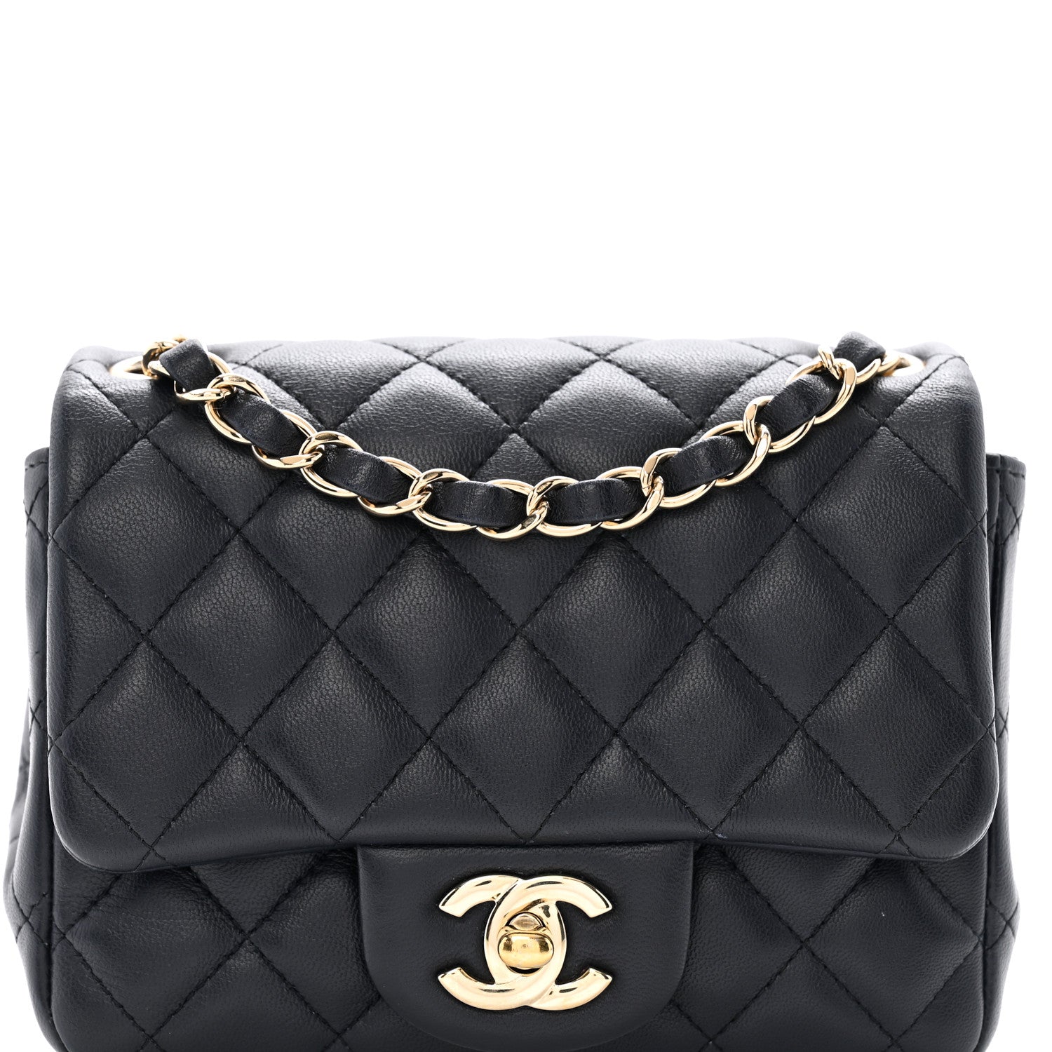 Chanel Lambskin Quilted Mini Square Flap Navy 8 of 10