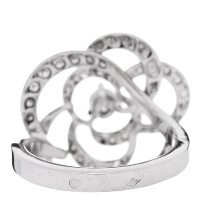 Chanel 18K White Gold Diamond Medium Fil de Camelia Ring 50 5.25 4 of 6