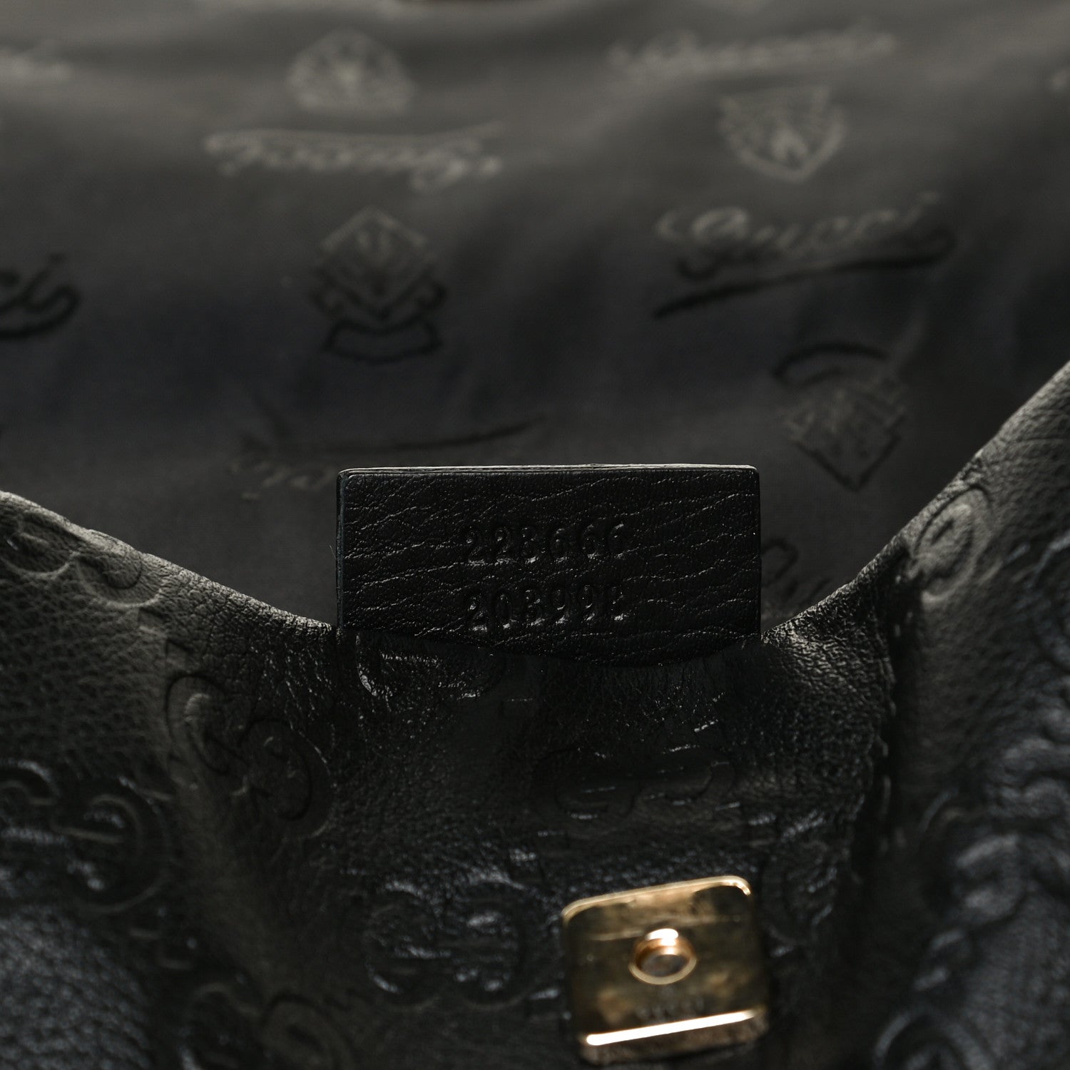 Gucci Guccissima Small Flap Messenger Bag Black 7 of 13