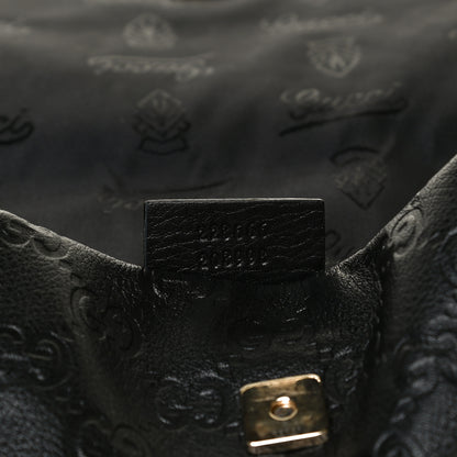 Gucci Guccissima Small Flap Messenger Bag Black 7 of 13