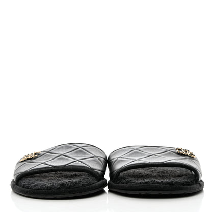 Chanel Lambskin CC Flat Mules M Black 3 of 18