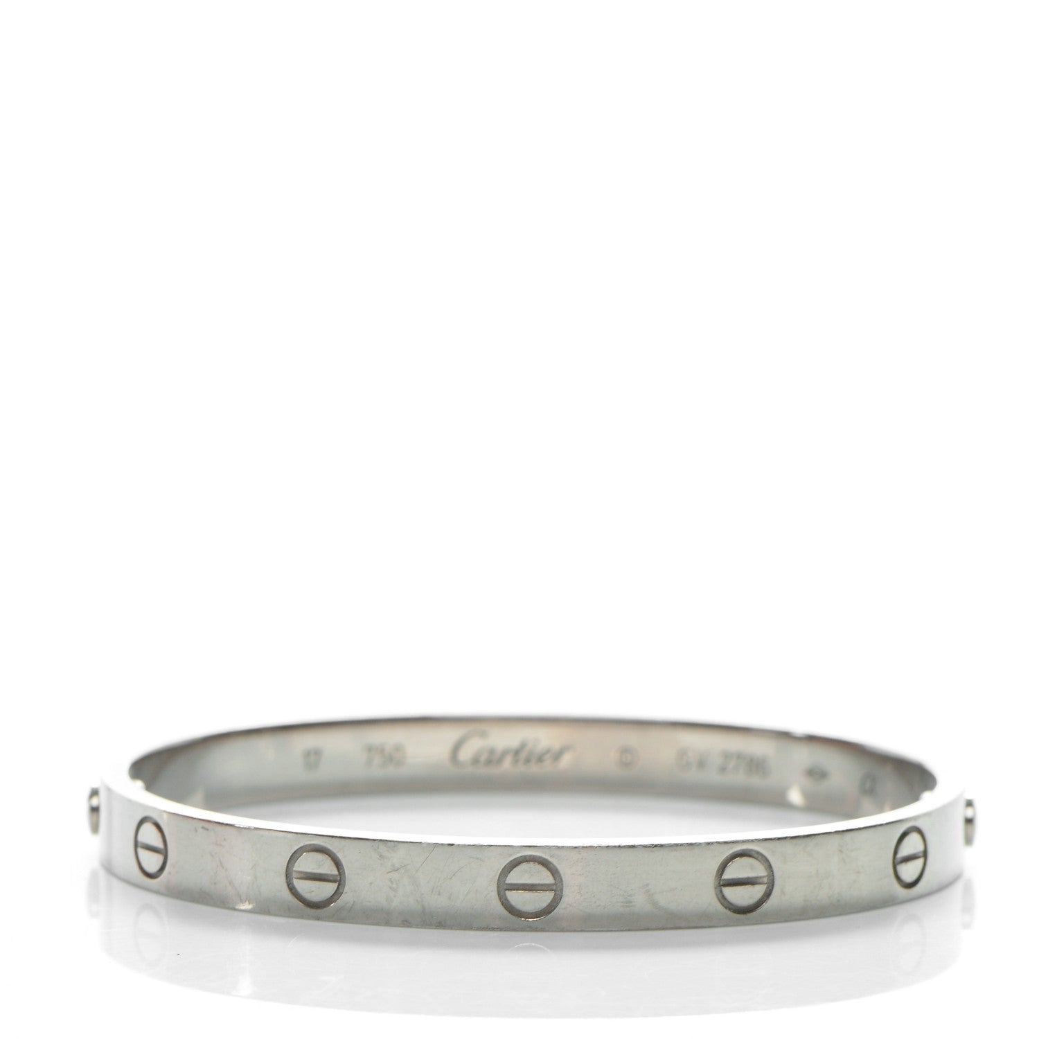 Cartier 18K White Gold LOVE Bracelet 17 1 of 5