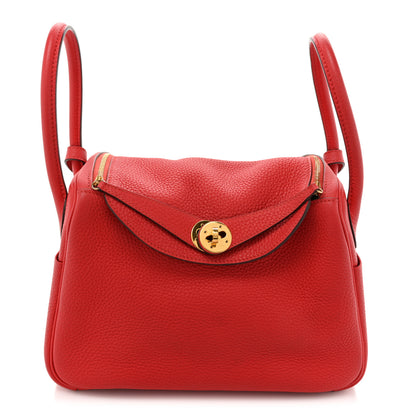 Hermes Taurillon Clemence Lindy 26 Rouge Tomate 1 of 16