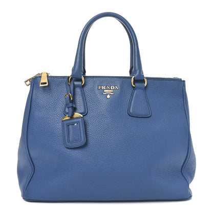 Prada Vitello Daino Large Double Zip Tote Cobalto 1 of 9