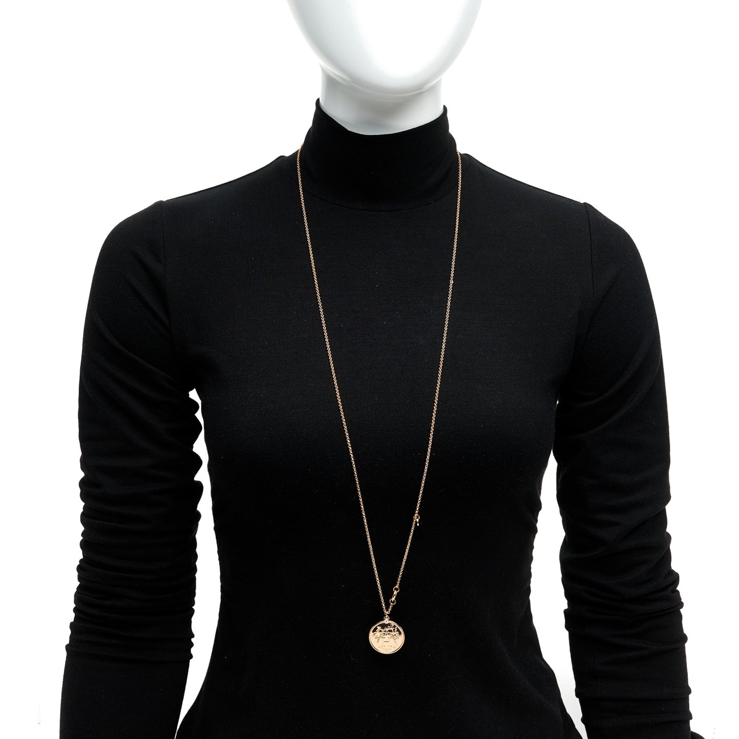 18K Rose Gold Diamond MM Ex-Libris Pendant Necklace
