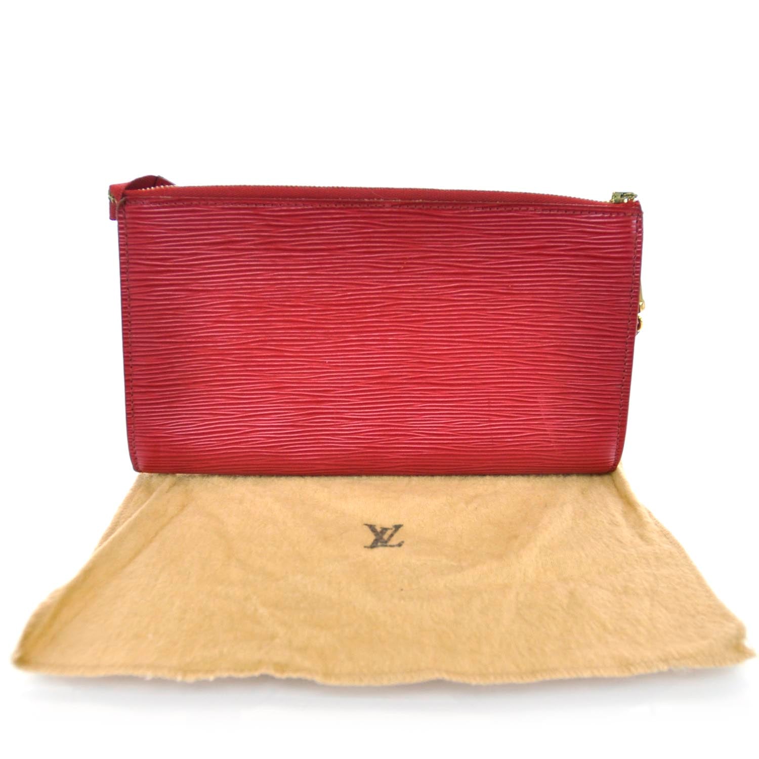 Louis Vuitton Epi Pochette Pouch Red Cosmetics 3 of 10