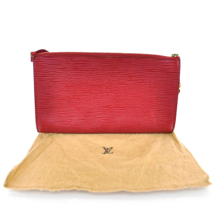 Louis Vuitton Epi Pochette Pouch Red Cosmetics 3 of 10