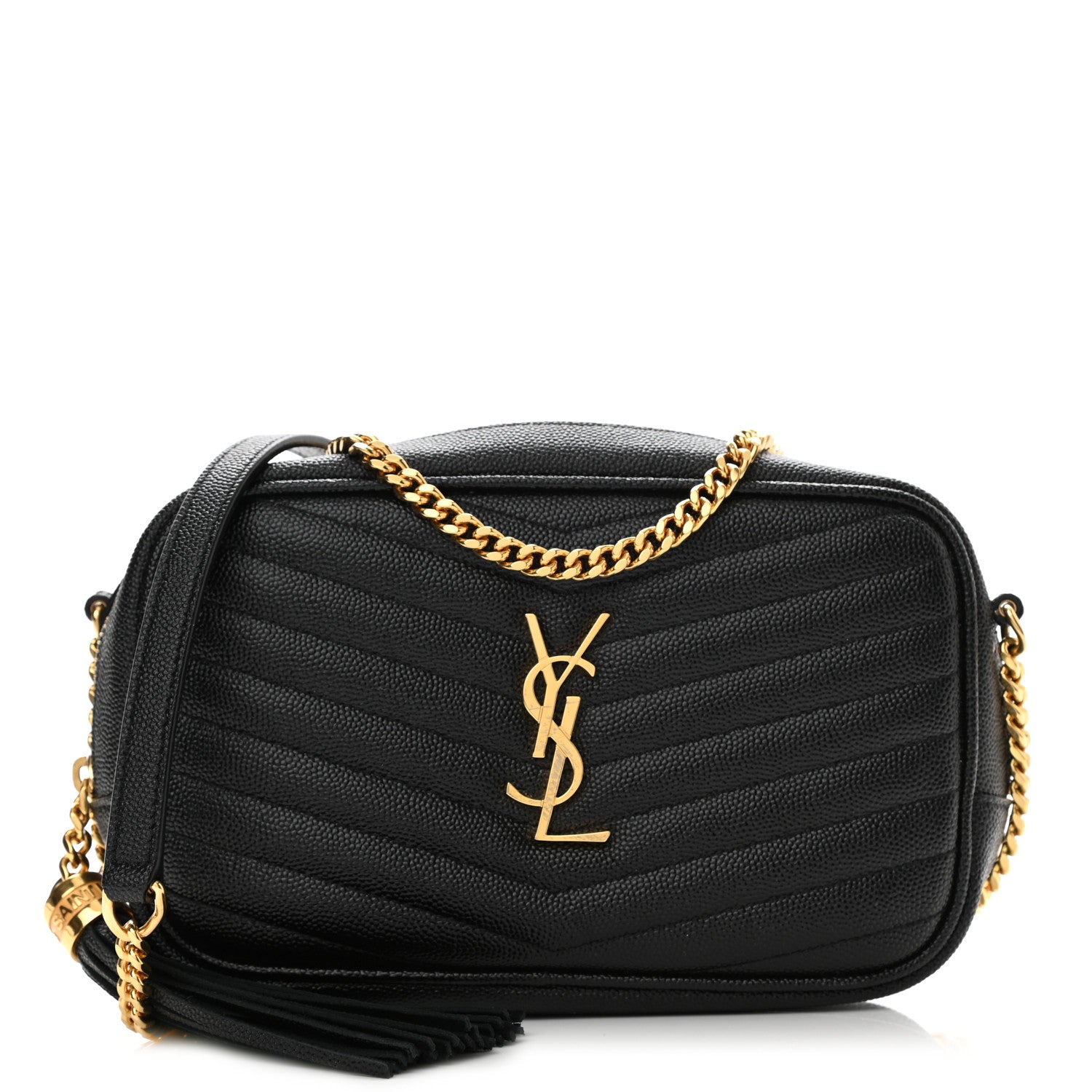 Saint Laurent Grain De Poudre Matelasse Monogram Mini Lou Camera Bag Black 1 of 8