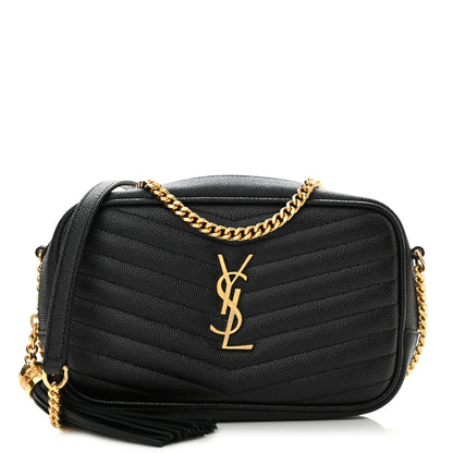 Saint Laurent Grain De Poudre Matelasse Monogram Mini Lou Camera Bag Black 1 of 8