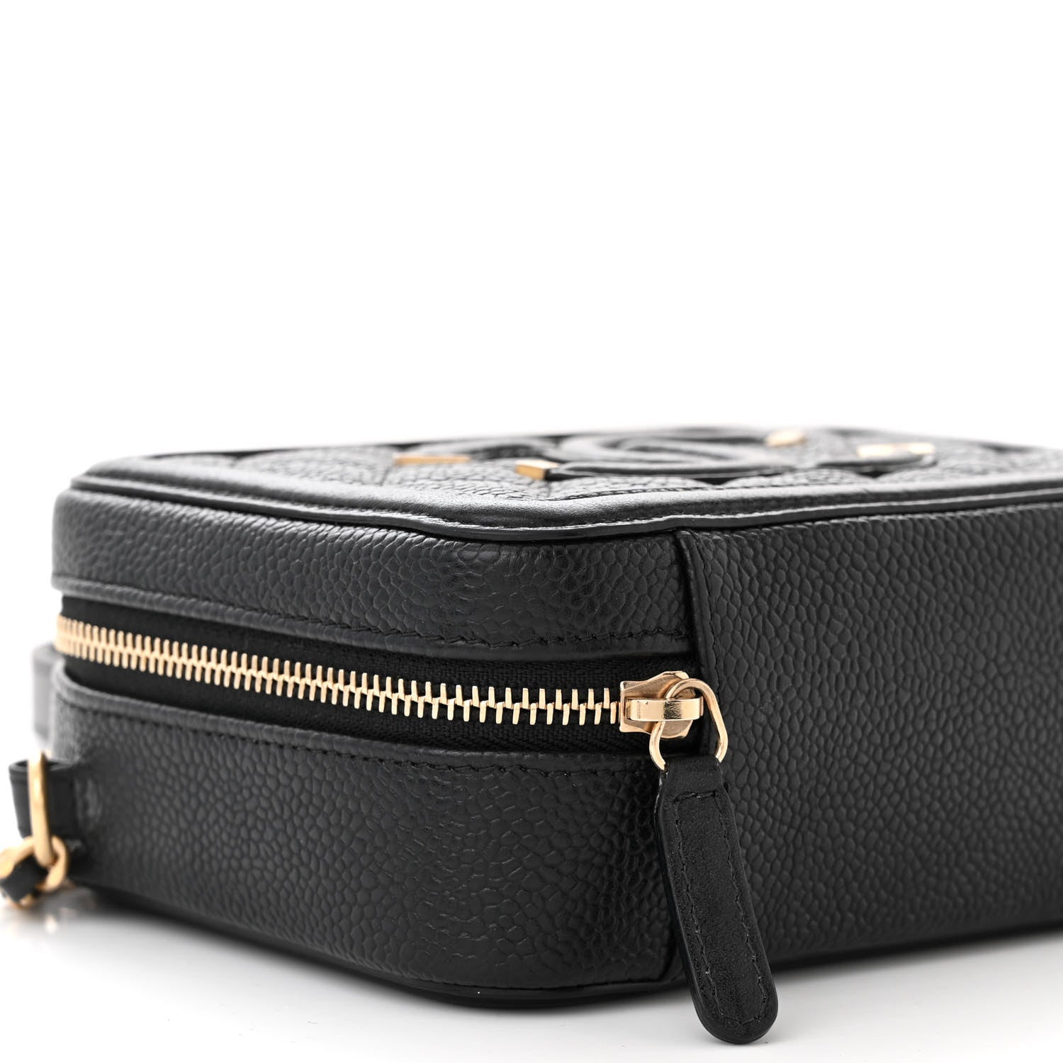 Chanel Caviar Quilted CC Filigree Vanity Clutch With Chain Black 9 of 10
