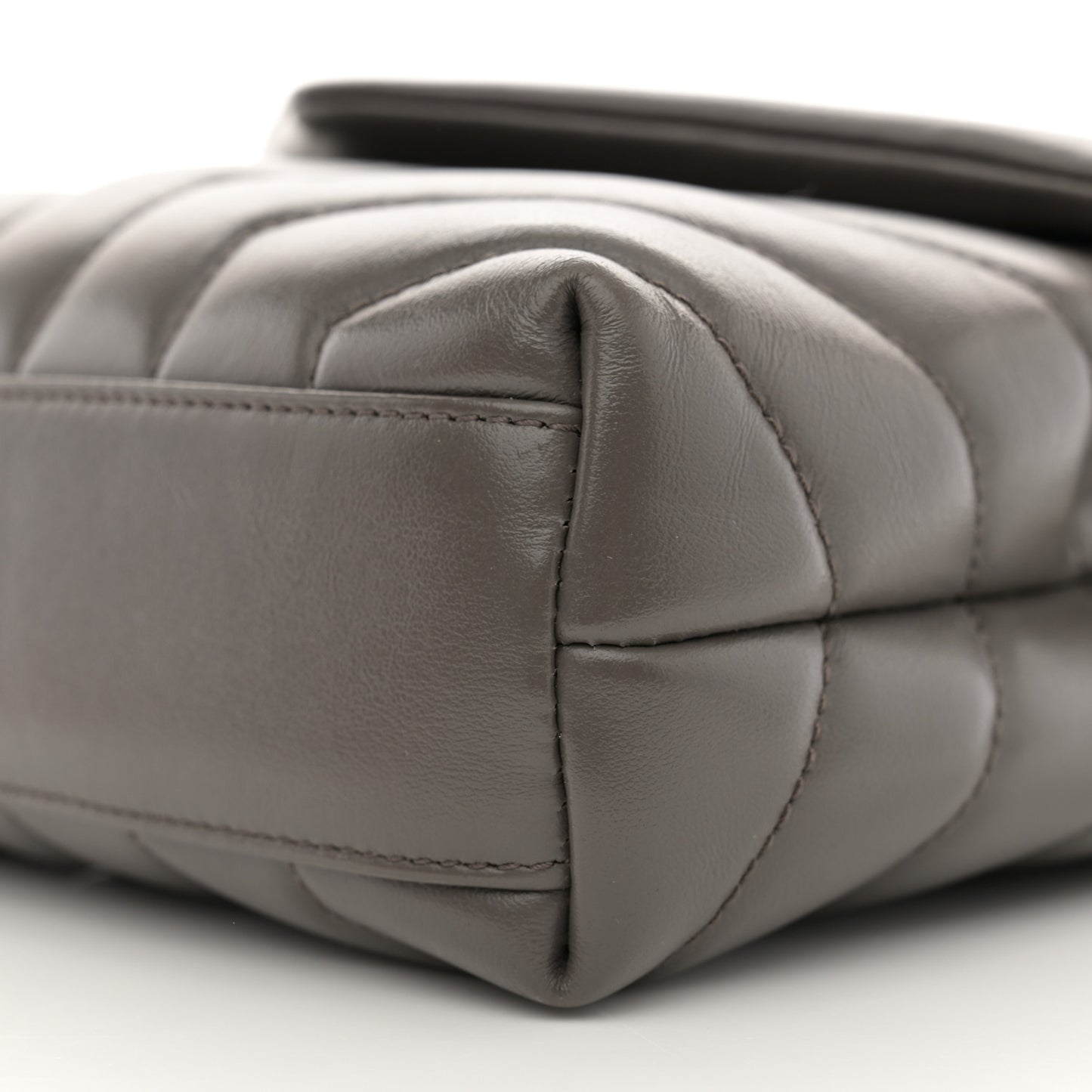 Calfskin Y Quilted Monogram Toy Loulou Crossbody Bag Grey Kaki