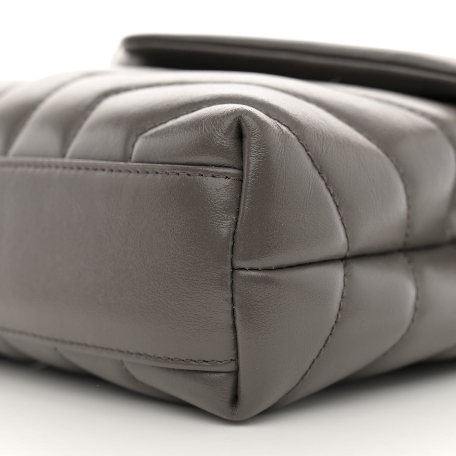 Saint Laurent Calfskin Y Quilted Monogram Toy Loulou Crossbody Bag Grey Kaki 10 of 12