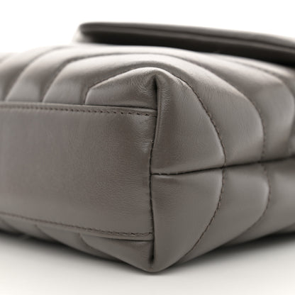 Saint Laurent Calfskin Y Quilted Monogram Toy Loulou Crossbody Bag Grey Kaki 10 of 12