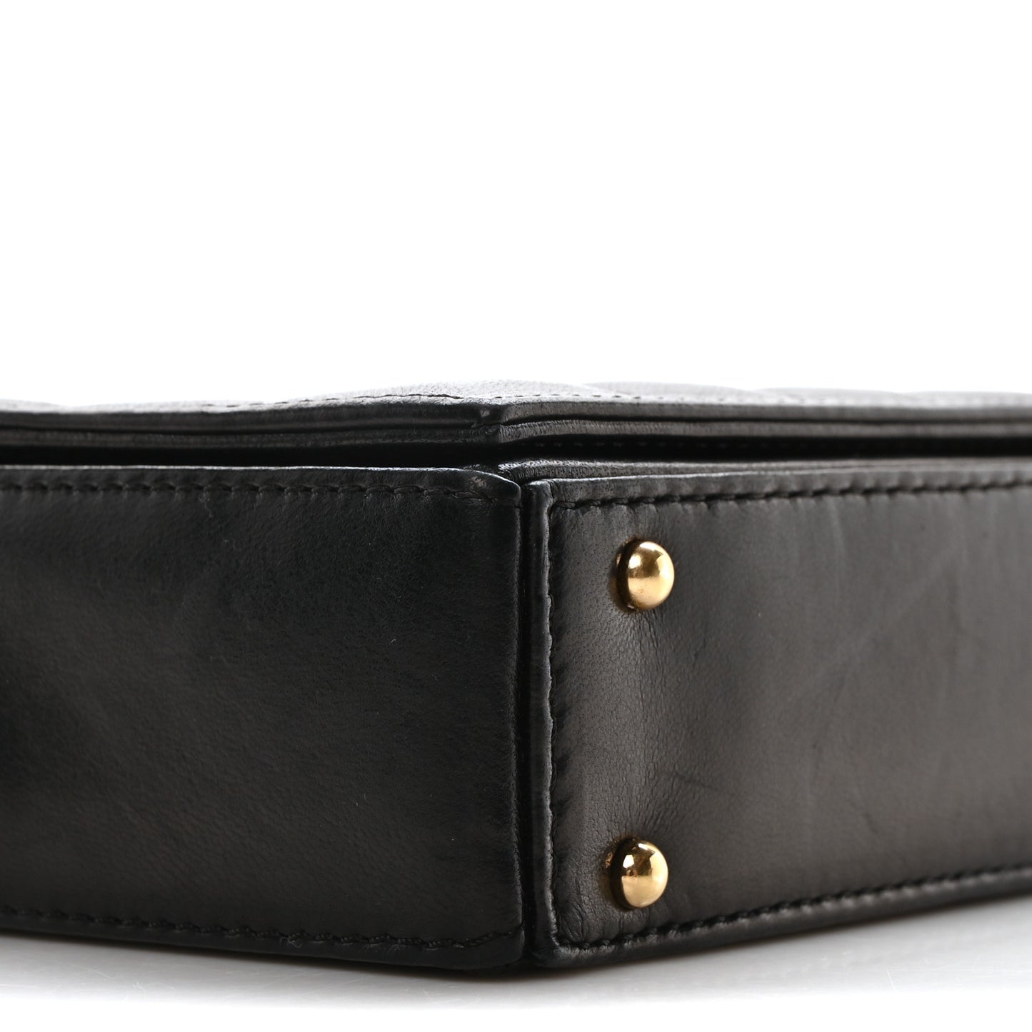 Lambskin Quilted CC Chocolate Bar Flap Black