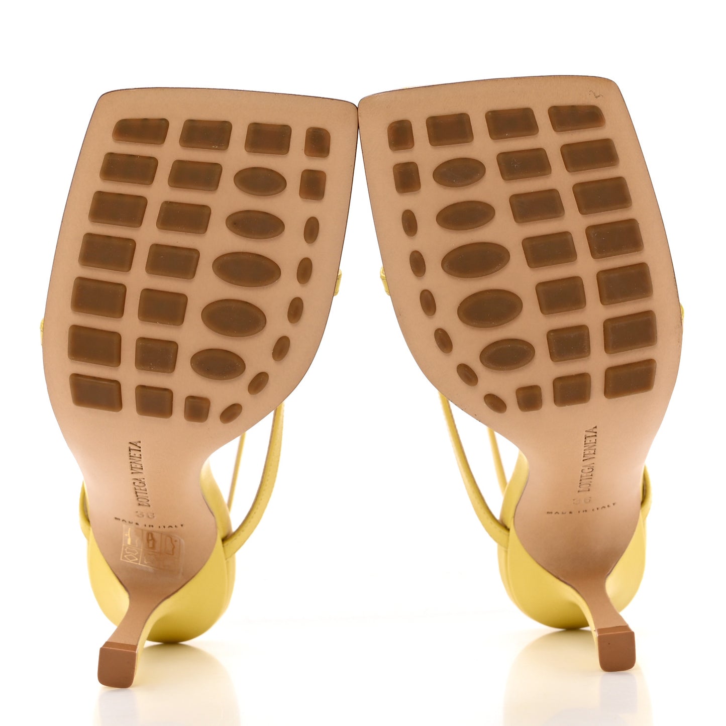 Lambskin Stretch Multi Strap 90mm Sandals 36 Pear