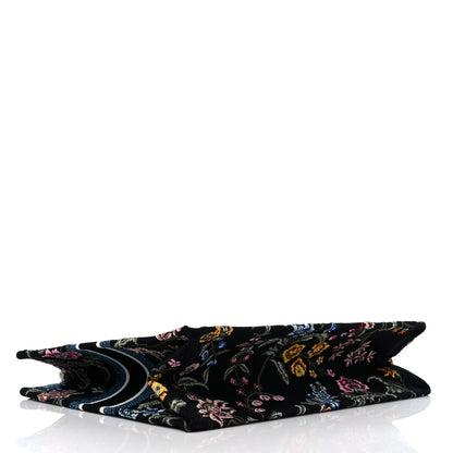 Christian Dior Canvas Embroidered Large Book Tote Black Multicolor 4 of 9