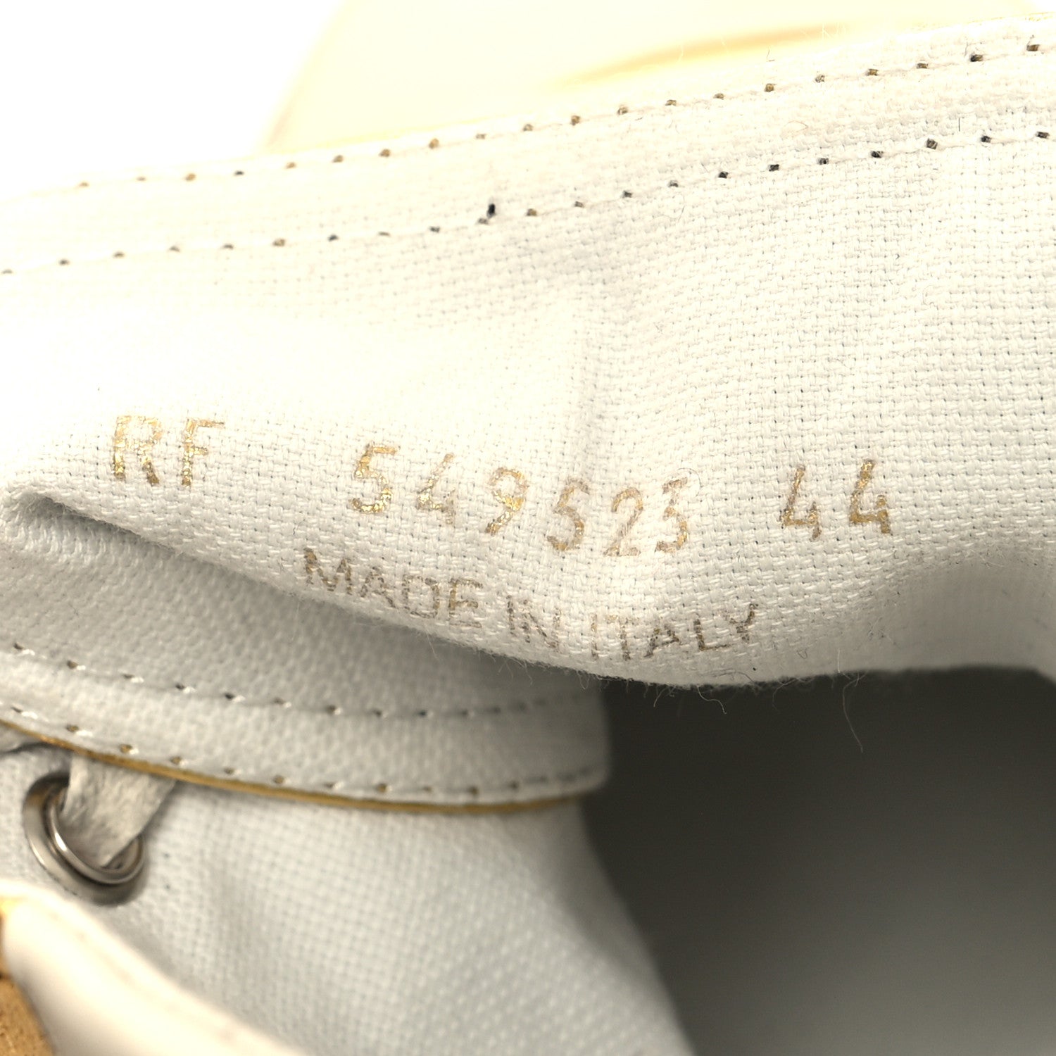 Saint Laurent Distressed Calfskin Bedford Logo-Appliqued Hightop Sneakers 44 Gold Cream White 6 of 10