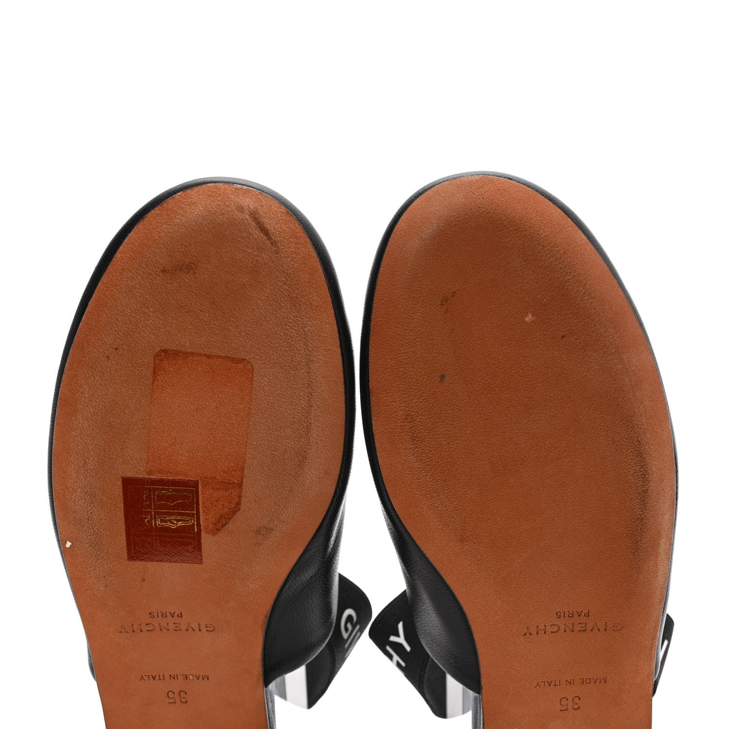 Givenchy Nappa Rivington Logo Slingback Flat 35 Black Silver 8 of 8